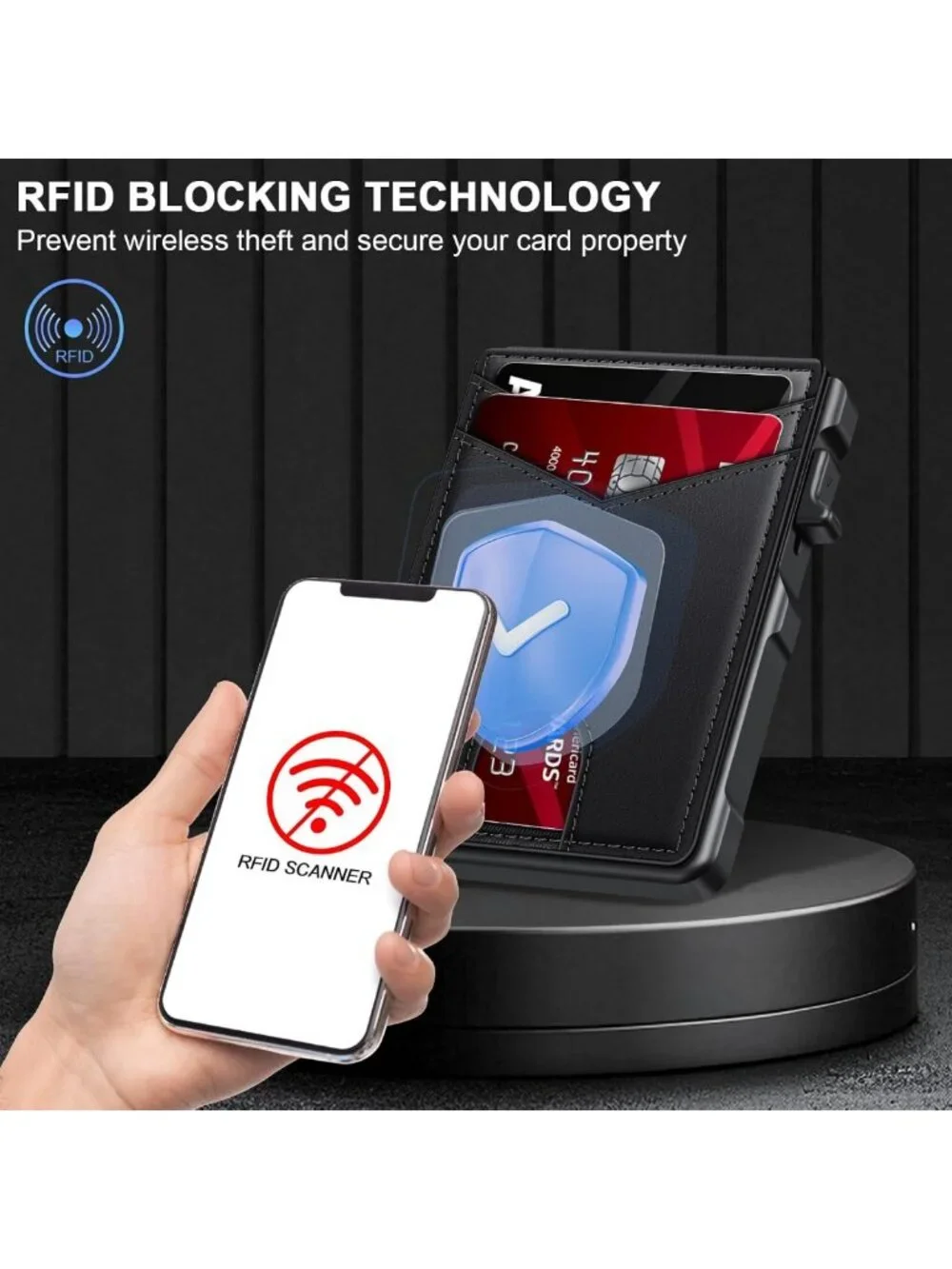 Minimalist RFID Blocking Smart Wallet for AirTag - Men's Sleek Design